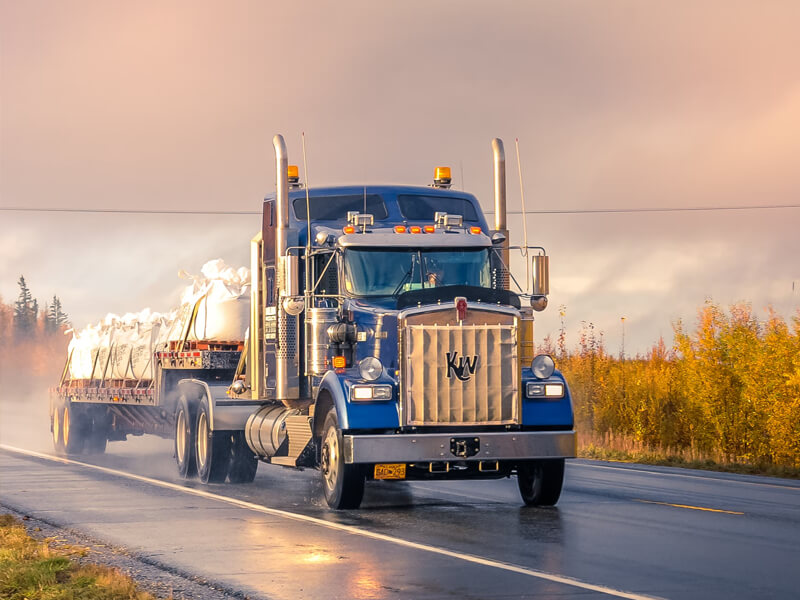 truck driving on the track
